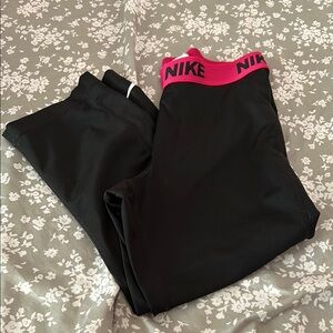 Nike Black Leggings with Pink Waistband